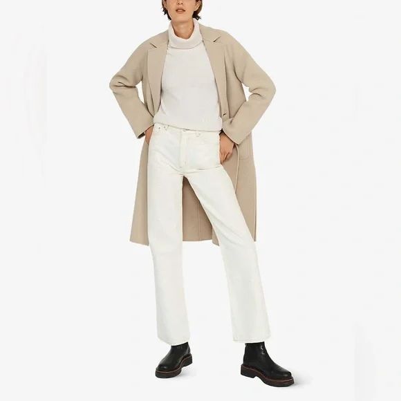 ⛄️CLAUDIE PIERLOT double-breasted patch pocket long wool blend coat NWOT - Picture 6 of 15